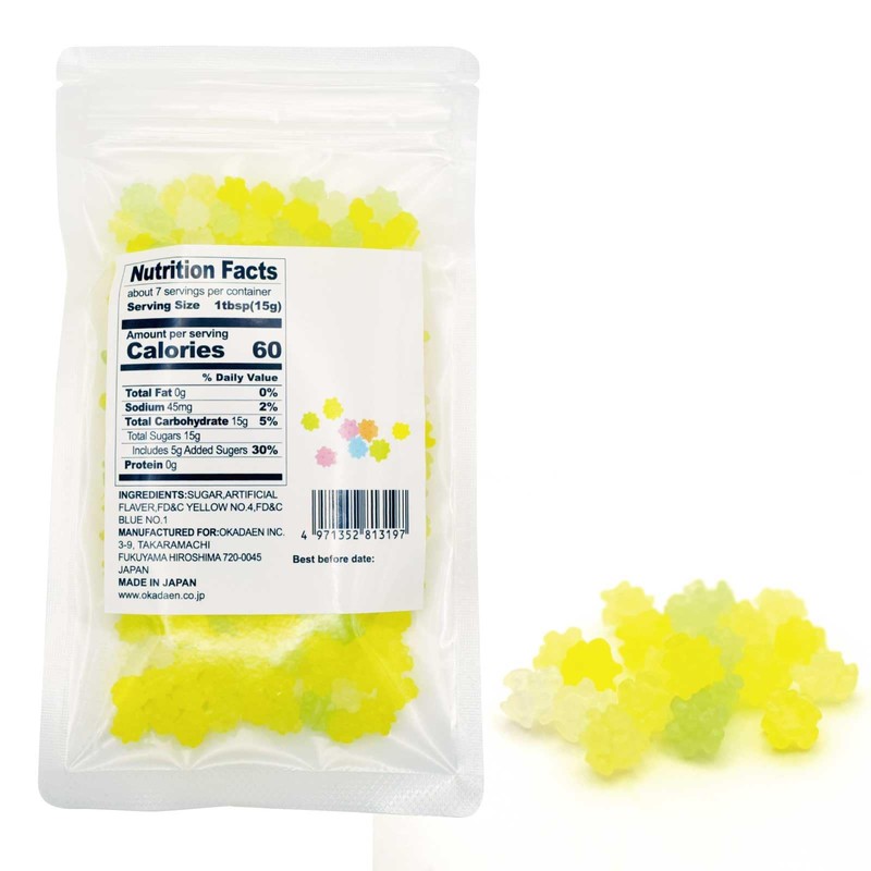 Japanese Tiny Suger Candy KONPEITO with COLORS YELLOW artificially flavored