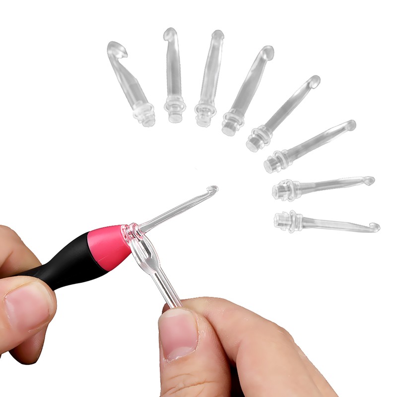 Professional 9 in 1 Led Light Up Crochet Hooks Knitting