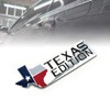 TEXAS EDITION Emblem Badge Tailgate Universal Stick-On (Chrome/Black)