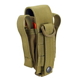 Depring Tool Holster Sheath Universal Multi Pockets Tool Organizer Heavy Duty Construction MOLLE Pouch (Tan)