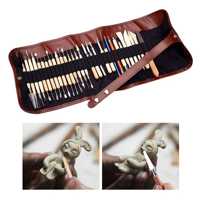 YAGSUW Clay Sculpting Tools Set of 38 with Bag, Wooden
