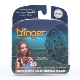 blinger® Ultimate Fan Refill Pack of 30 Dazzling Hair-Safe Gems - Trophy Gold – as seen on Shark Tank | Hair-Safe Bedazzler Gem Stamper for all the Sports Lovers | Fun Gift, Game Days, Sports