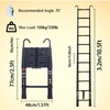 Telescoping Ladder 10.5FT/3.2M Aluminum Black Telescopic Extension Ladder Retraction Portable