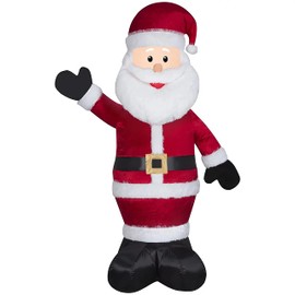 Gemmy 6 Foot Tall Christmas Inflatable Holiday Fuzzy Santa Indoor/Outdoor Decoration