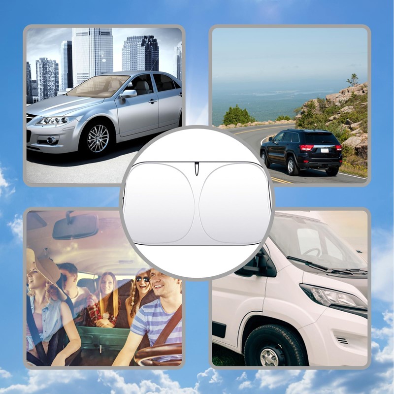 1-Satz Sonnenschutz Auto Frontscheibe, Faltbare Auto Sonnenschutz Frontscheibe, Anti Starkes