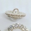 12/24 Pieces 20 mm Pearl Rhinestone Buttons Clothing Decor Metal