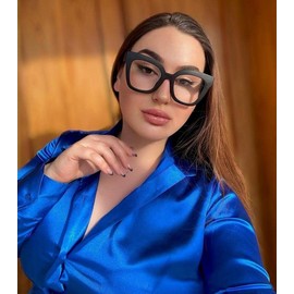 VOOGLAM Square Blue Light Blocking Glasses for Women Anti UV Eyestrain Eyewear Naila Black VFT0269-03