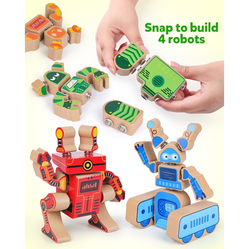 Coogam Fine Motor Building Robot Blocks for 3 4 5