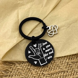 Zguhsadl Husband Wife Keychain Gifts Couple Girlfriend Boyfriend Birthday Wedding Gifts WifeyHubby ValentineDay LongDistance Keyring (B)