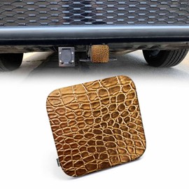 Beabes Tow Hitch Covers Crocodile Skin, Tint Golden Crocodile Skin Texture Auto 2 Inch Trailer Hitch Cover Plug Cap Insert Receiver Tube Hitch Covers for Most Cars Trucks SUVs
