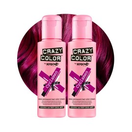 Crazy Color Vibrant Cyclamen Semi-Permanent Duo Hair Dye. Highly Pigmented Cerise Conditioning & Oil Nourishing Vegan Formula | No Bleach or Ammonia | 200ml