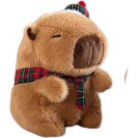 Gjlzfwbx Capybara Plush Toy, 8inch Capybara Stuffed Animal Birthday Gifts for Kids Girl Friends (Bow Tie)