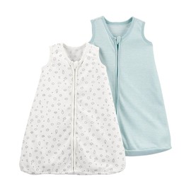 Carter's 2 x Unisex Baby Sleeping Bag Cotton Green & White