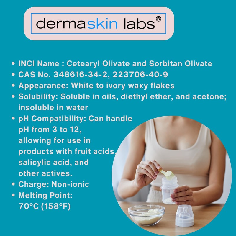 Olive 1000 Emulsifier, Cetearyl Olivate, Sorbitan Olivate 1000 Plant-Based Emulsifier