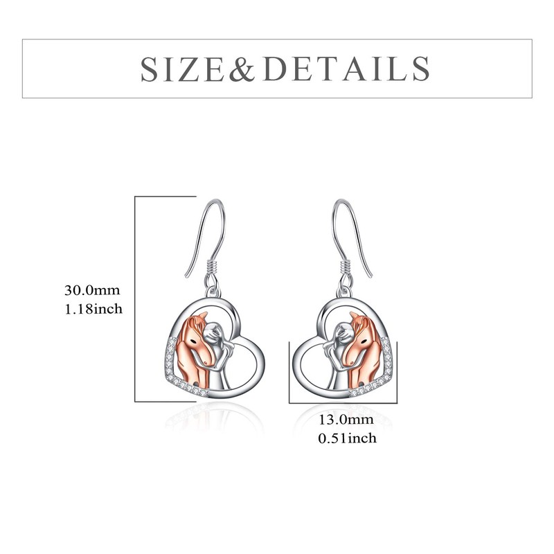 YFN Rose Gold Horse Earrings Jewellery Sterling Silver Animal Stud