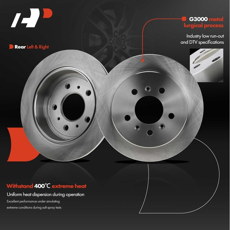 A-Premium Front Vented & Rear Solid Disc Brake Rotors +