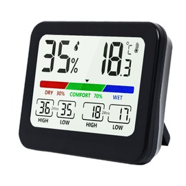 Thermometer and Humidity Meter, Digital Room Thermometer Indoor Temperature and Humidity Monitor with Clock Comfort Display Calibration