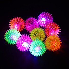Tuko 6packs Spiky Bounce Balls 6.5 CM - Sensory Light Up Balls,Squishy Stress Relief Fidget Squeezy Spikey Ball Toy Specially for Kids Party Bag Fillers