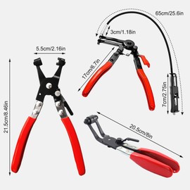 3 Pieces Hose Clamp Pliers, Hose Clip Pliers with Straight Neck, Spring Band Clamp Pliers with Wire Shaft, Hose Clamps Pliers with Bevel, Car Repair Pliers Tools