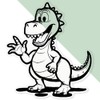 Extra Large 460mm 'Goofy Dinosaur' Transparent/Clear Sticker Decal for Windows/Cars/Walls