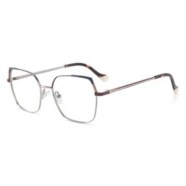 GUDVUE Oversized Blue Light Glasses, Computer Reading/Gaming/Phones Glasses, Anti Glare/UV400/Eye Strain, Large Square Frame, Cat Eye Pupple/Gunmetal