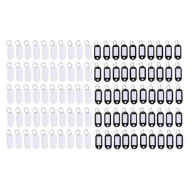 Elizabeth Plastic Name Tags, Black and White, 2 Colors, Total of 100 Pieces, Keys, Luggage, Lockers, Shoes, Classification, Marks, Name Tags, Work, Keyring, Key Ring