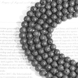 Crystal Beads for Jewelry Making - 4mm Round, 85pcs Lava Rock Gemstone Stone Beads