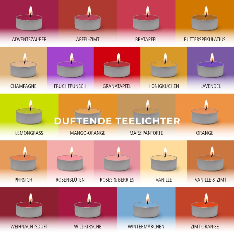 pajoma® Tea Lights Pack of 30, Roses & Berries, Scented