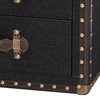 Baxton Studio Agatha Canvas Storage Trunk, 2-Drawer, Black/Brown/Dark Brown