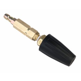 Erie Tools Pressure Washer Rotating Turbo 5.0 Orifice Nozzle 3000 PSI with Brass Housing Filter and 1/4in. Quick Connect