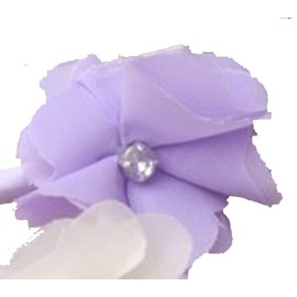 Aliceband - Raggy frayed fabric flower on narrow satin headband alice band[Lilac]