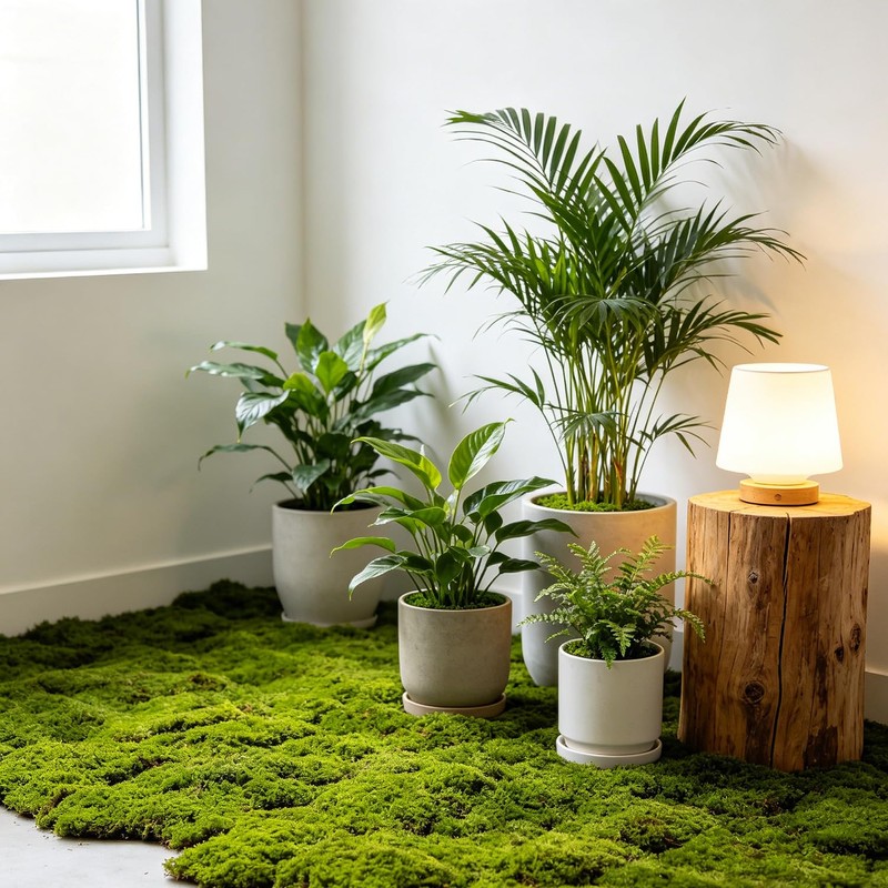 MAISONRINA 10.6OZ Fake Green Moss for Planters Outdoor Indoor Decorating