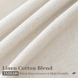 Oatmeal Taupe Linen Sheer Curtains 96 Inches Long for Living Room 2 Panels Back Tab Pinch Pleated Drapes with Hooks Rings Light Filtering Burlap Farmhouse Ceiling Custom Made Memory Trained Curtain