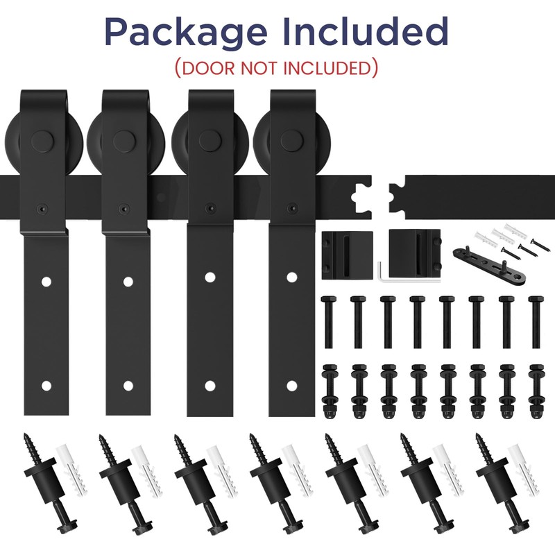 SMARTSTANDARD 9 Feet Bypass Sliding Barn Door Hardware Kit -