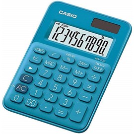 Casio MS 7UC – Female Mini Calculator, 10-Digit LCD Display with Rake Command Stylish Colour Display, Blue