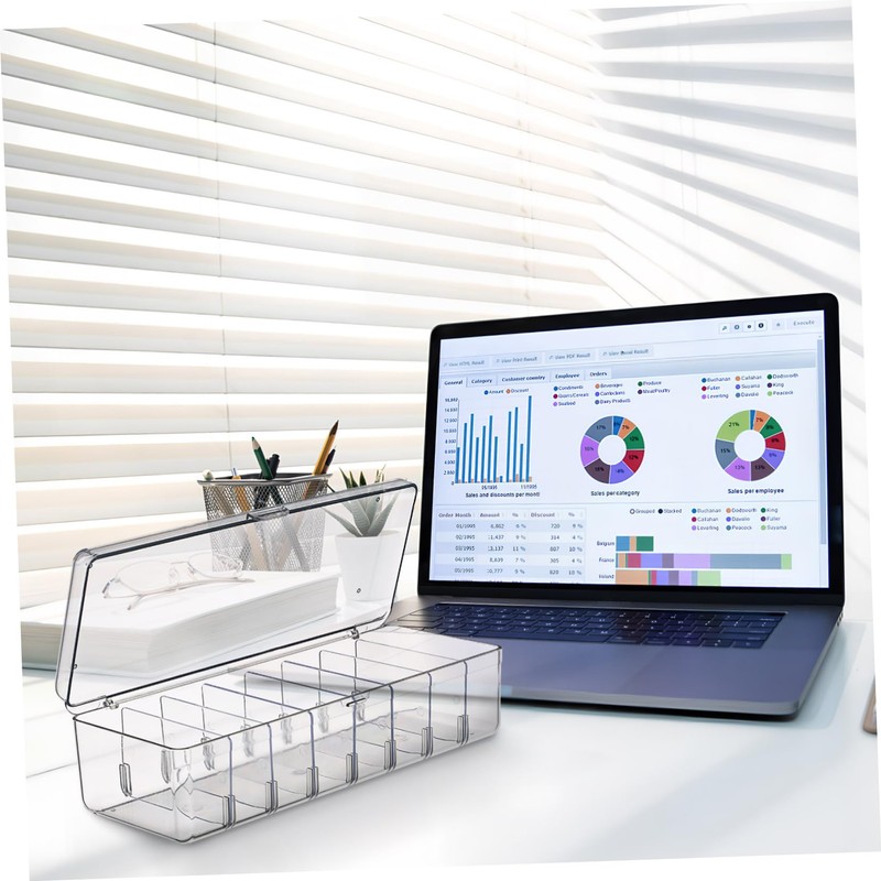 Operitacx 2 Pcs Cable Organizer Box with Lid Transparent Storage