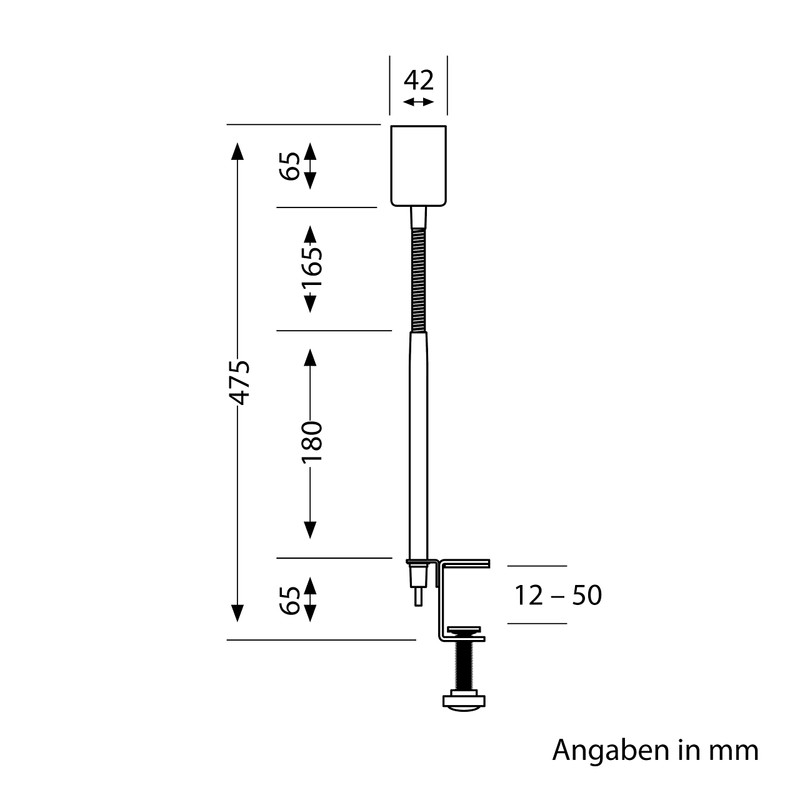 ledscom.de LELE E27 Clamp Light with Gooseneck Black Including E27