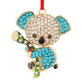 FLYAB Blue Koala Christmas Ornaments - 2024 Metal Christmas Tree Ornaments - Cute Koala Bear Mini Keepsake Ornaments for Christmas Tree Decorations Gifts for Koala Lovers Women