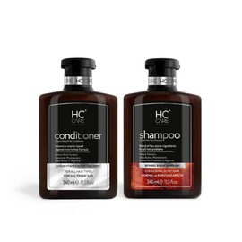 HC Care Shampoo und HC-Haarspülung und Haarpflege Lotion Set | 340 ml Shampoo + 340 ml Haarspülung (Normales & Trockenes Haar Shampoo)