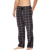 INTIMO Mens Microfleece Plaid Lounge Pant, Black, Large