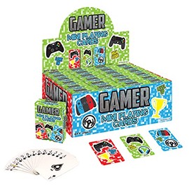 HENBRANDT 6x Mini Gamer Playing Cards 52 Card Deck for Kids Family Games and Parties Videogame Party Bag Fillers Home School Classroom Prize Loot Bag Filler Party Favours for Girls and Boys