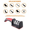 Afilador Cuchillos Cocina Ergonomico Tijeras 3 Etapas Manual (Negro)