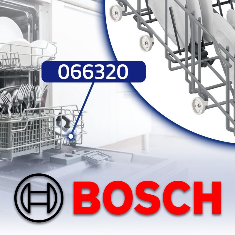 Pack of 2 Dishwasher Basket Wheels for Bosch 066320 Diameter