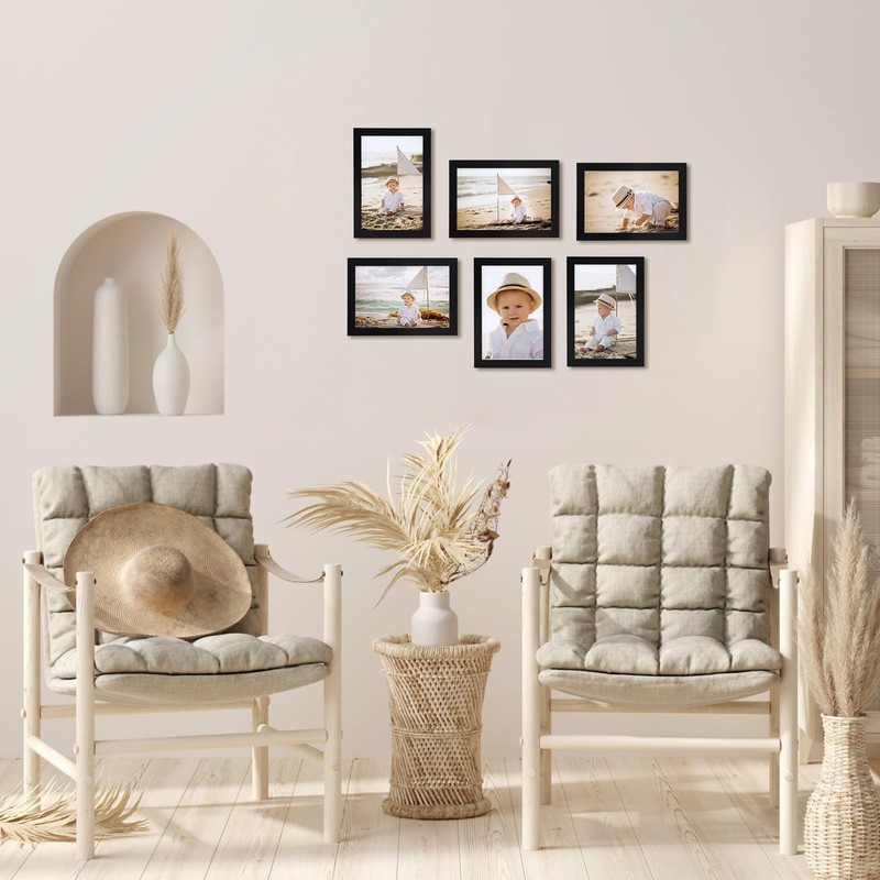 Giftgarden Black 6x4 Photo Frame, Sleek Thin Design Picture Frames