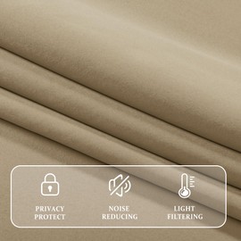 JIUZHEN Taupe Valances for Windows Rod Pocket Room Darkening Small Window Curtains for Kitchen/Bathroom, 52" W x 18" L, 1 Panel