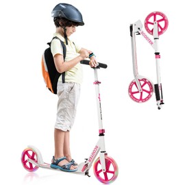 Kick Scooter for Kids- Folding Sport Scooters with Big Wheels, Foldable Kick Scooters w/Adjustable Handlebar, Rear Brake, Lightweight Design-220 Lbs Weight Capacity