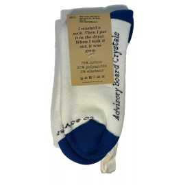 ADVISORY BOARD CRYSTALS ABC Mens Ribbed Logo Socks White Blue (MSRP $35)