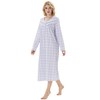 Keyocean Cotton Plaid Women Nightgowns, Soft Warm Comfortable Lightweight Long