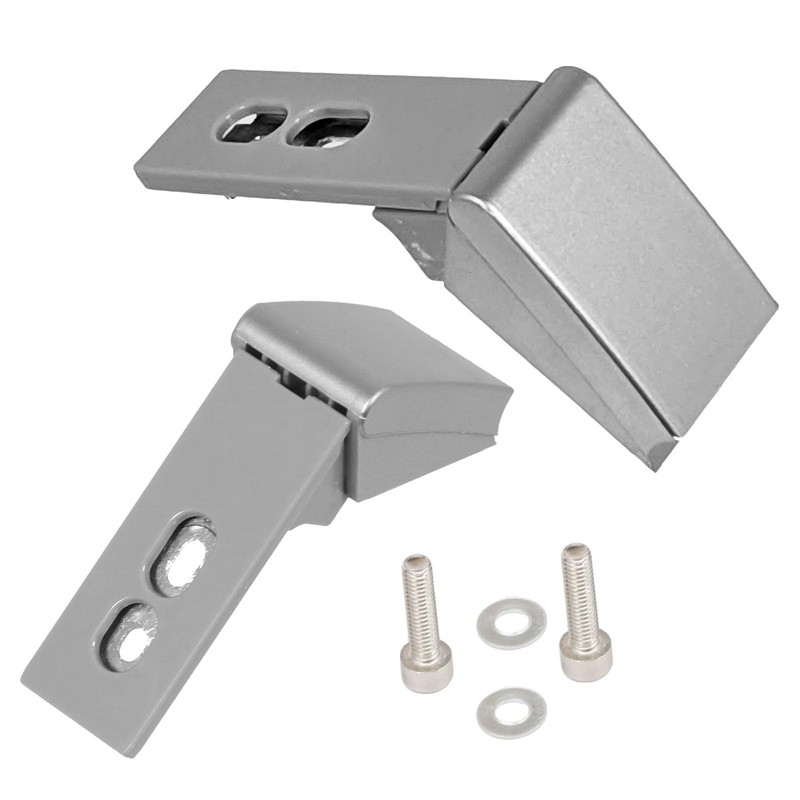 Spares2go Silver Door Hinges Repair Kit Pair for Liebherr Fridge