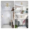 WUZUPS Chandelier Rustic Farmhouse Industrial Round Semi-flushmount Ceiling LED Light